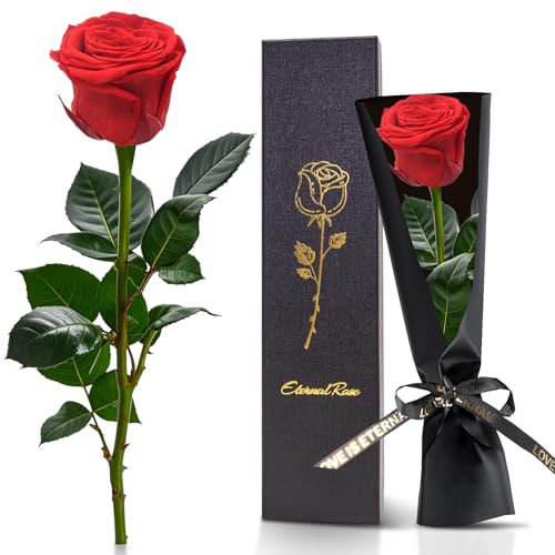 Wondora Infinity Rose Ewige Rose für Freundin Echte Konservierte Rosenbox, 3 Jahre Haltbar Haltbare Blume mit Ewigkeitsgarantie, Geschenk für Jeden Anlass(B)