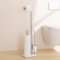 KES Toilet Roll Holder Free Standing with Toilet Brush Detachable, Toilet Roll Holder Stand with Natural Marble Base Loo Roll Holder for Bathroom Brushed, BPH233-2
