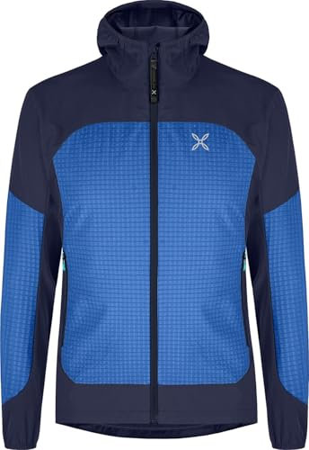 MONTURA Seed Hooded Jacket, Giacca da Uomo, antivento e idrorepellente, per trekking e arrampicata (IT, Testo, L, Regular, Regular, B. Blue/Graphite Blue)