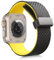Compatible Correa Apple Watch Silicona para Apple SE Series 10 Ultra 2 40mm 44mm. Cierre mágnetico ajustable y válida para todos los modelos de Apple Watch (Black/Yellow, 38-40-41mm-S10(42mm))