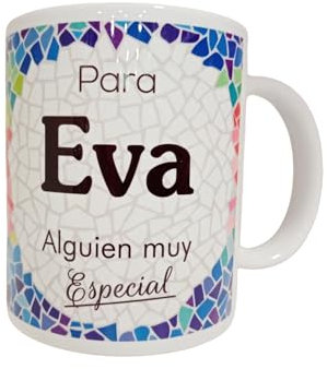 Panda Home Taza Personalizada con Nombre – Regalos Personalizados con Nombre y Texto – Tazas con Frases Originales y Divertidas – Personaliza con Nombres, Fechas o Mensajes Únicos-EVA