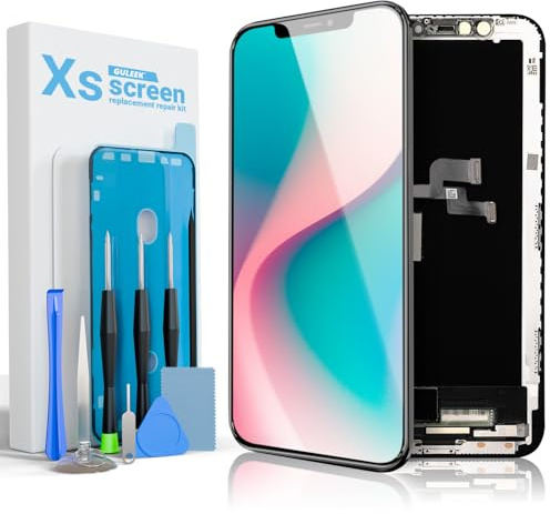 GULEEK Display für iPhone XS 5,8 Zoll LCD Bildschirm Ersatz Touchscreen mit 3D Touch vormontiert mit Rahmen Digitizer und Reparaturset
