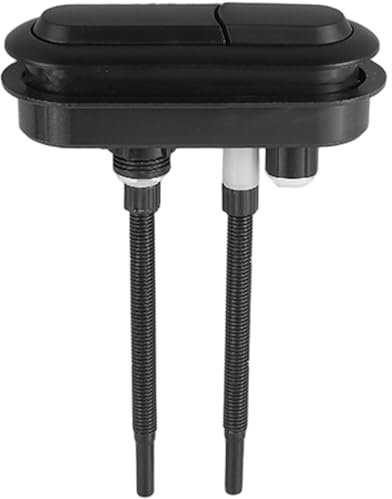 CGTQROVR Dual Flush Valve Replacement Kit, Oval Plastic Toilet Button Pusher with Cuttable Threaded Rod, Universal Toilet Tank Parts