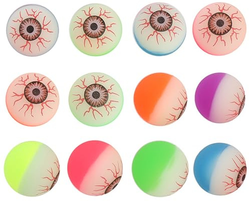 FAINCA 12 Pièces Yeux Halloween Accessoire Coloré Faux Oeil Halloween Decoration Effrayante Faux Yeux Caoutchouc Décorations d'halloween Jouets Farceurs pour Jardin Salle de Bain Cuisine Cour