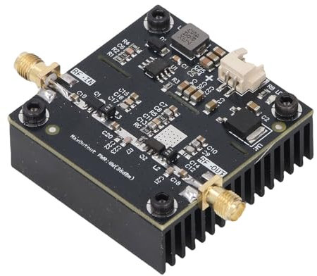 Denash HF-Leistungsverstärkermodul 0,5-800 MHz 40 DB Verstärkung 35-37 DBm Ausgang, VHF UHF FM HF-Breitbandplatine für GPS, Satelliten, Sender