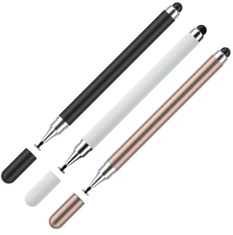 3 Pezzi 2 in 1 Penna Touchscreen per Tablet, penne stilo capacitive universali per touch screen, Compatibile con iPad/iPhone/Samsung/Android/IOS, Penna per Tablet Universale