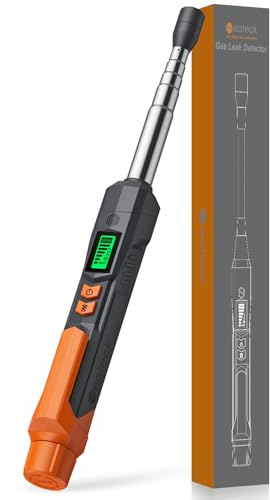 Neoteck Rilevatore di Fughe di Gas Portatile con Sonda Telescopica a 16 cm Detector per Metano, Propano e Gas Combustibili a Sensibilità Regolabile 50-500/500-3000 ppm per Cucina, Caldaia e Camper