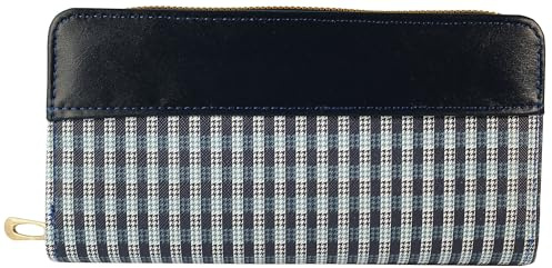 Cham Cham Geldbörse für Damen aus Kunstleder in Blau, Geldbeutel mit Reißverschluss in 10 x 19 x 3,8 cm