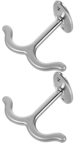 WESIEVYA Ceiling Hooks Decorative 2pcs Double Hook Zinc Alloy Heavy Duty for Hanging Keys and Bags Lightweight Suitable for Indoor and Outdoor Use