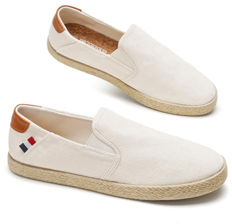 GLAMORA Alpargatas Hombre Slip On Lona Canvas Zapato Plano Ligero Transpirable Sin Cordones Suela Goma Efecto Esparto Casual Verano Flexible Comodo