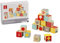PETIT COLLAGE 8754497 ABC Bauklötze, Holzbausteine-Set, Buchstaben-Klötze, 15-teilig, Mehrfarbig