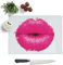 Glass Chopping Board - Hot Pink Lips in Abstract - Textured Worktop Saver Cutting Board - Heat Resistant, Shatterproof and Hygenic - 39 x 28.5 cm