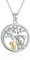 YFN Elefant Halskette 925 Sterling Silber Mutter Tochter Anhänger Schmuck Geschenke für Damen Mütter Mädchen (Elefant Ⅰ-Silber&Gold)