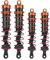 Dilwe 4 Stück RC Car Front Stoßdämpfer hinten, Metall Öldruck Einstellbarer Stoßdämpfer RC Upgrade Ersatzzubehör für 1/8 RC Car(Orange)Modellauto-Zubehör