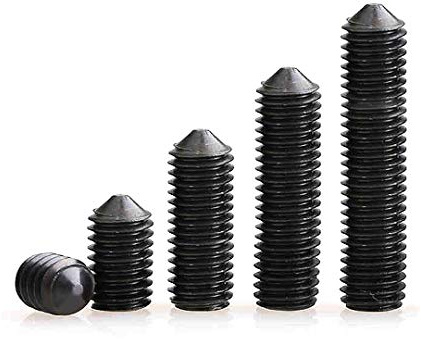 BOZONLI Pernos Punta Cónica Tornillos Sin Cabeza - Acero Carbono Hexagonal Tornillos de Fijación Rosca Métrica Allen Clavos Prisioneros Tornillo, M6*20mm,50 piezas