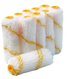 Lot de 10 manchons YACHTCARE - patte de lapin rayé jaune - 100mm