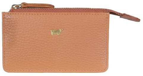 BRAUN BÜFFEL - Schlüsseletui aus feingenarbtem Rindsleder ASTI - Geräumige Schlüsseltasche mit Reißverschluss und 2 Schlüsselringen - Edles Cognac