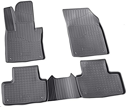 Recambo 3D Gummi Fußmatten kompatibel für Volvo XC60 II | BJ ab 2017> | Auto Gummimatten | Passgenau | mit Rand | schwarz