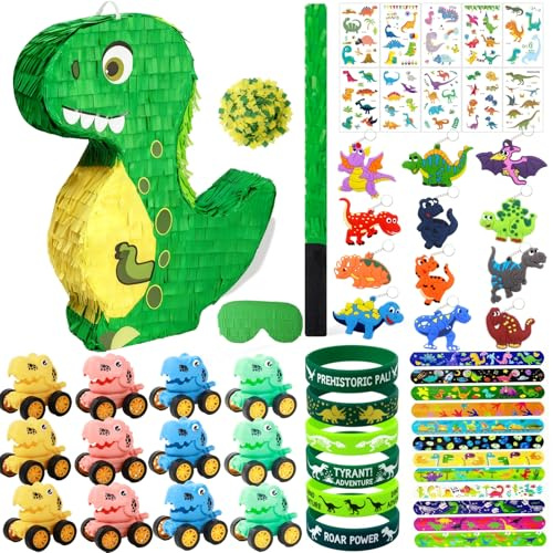 Dinosaur Pinata for Boys Birthday Party Dino Pull String Pinata Birthday Party Supplies for Kids Dinosaur Themed Party 12 x 16 x 3 Inches