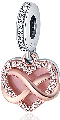 LONGLUCK Mickey Mouse Bead Charms passend für Pandora-Charm-Armbänder für Damen, 927er Sterlingsilber, baumelnder Anhänger, Mädchen-Schmuckperle, Kristall, Kristall