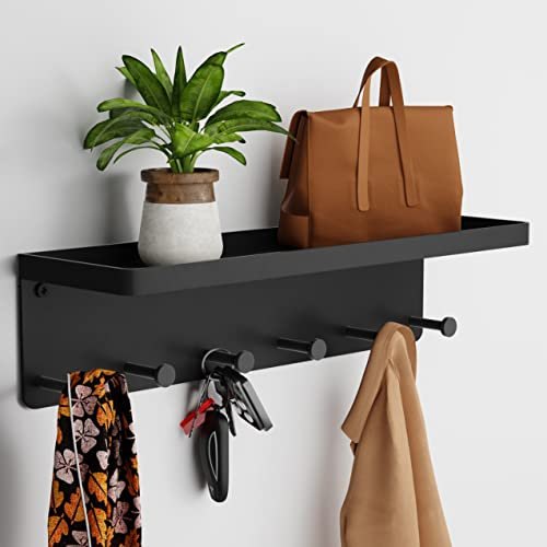 niffgaff Porte cle Mural en Métal avec de Rangement Porte Clé Maison Polyvalente pour Revue Mural, la Cuisine ou Le Bureau un et Range Courrier Mural– avec 6 Crochets