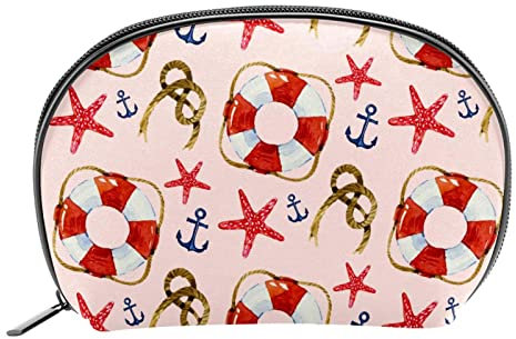 Seestern Seil Rettungsring Kosmetiktasche Reise Make-up Tasche Clutch Tasche handlicher Geldbeutel Organizer für Frauen Mädchen