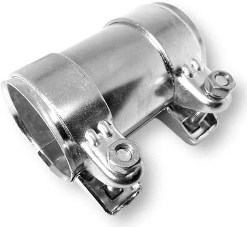Auspuffschelle Rohrverbinder Doppelschelle Auspuff Abgasanlage (Edelstahl Schellen & Rohr, ø 70mm | Länge: 125mm)