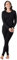 LAPASA Merino Wolle Thermounterwäsche Set Damen, Merinowolle warm Unterhemd Langarmshirt & Thermo Unterhosen Leggings (L58), Schwarz (Warm), XS