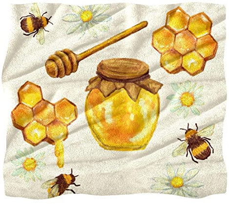 Fleece Throw Blanket for Couch Sofa or Bed Cozy Soft Blankets Honey Jar with Honeycomb