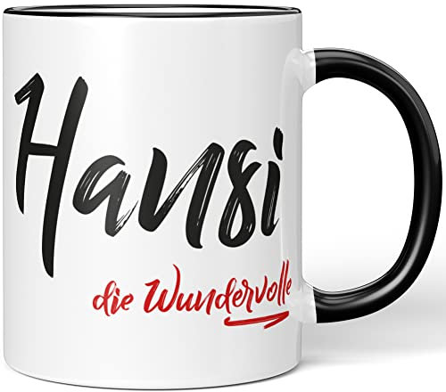 JUNIWORDS Tasse, Hansi, die Wundervolle, Schwarz (5241233)