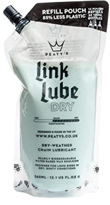 Peaty's Link Lube Nachfüllpack für trockene Bedingungen, Nachfüllbeutel, 360 ml