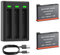 Wikinu 2-Pack Battery for Insta 360 X3, 1800mAh Replacement Battery and Dual USB Charger Compatible with Insta360 X3 Action Camera