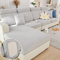MINGPINHUIUS Sofa Sitzkissenbezug, dehnbarer Sofabezug, Universell, Elastisch, Sofasitzbezug, Antirutsch-Schonbezug für Sofakissen, L-förmige Chaiselongue, Möbelschutz, hellgraues Webmuster