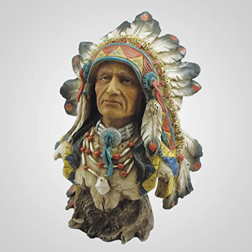 Lipco Polyresin Indianer Chief Büste Figur 16,5 cm Höhe Tischdekoration