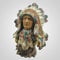 Lipco Polyresin Indianer Chief Büste Figur 16,5 cm Höhe Tischdekoration