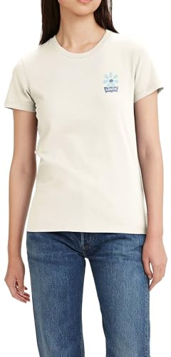 Levi's Women's The Perfect Tee- Chest Graphic Logo T-Shirt, Bw Schoolyard Daisy, XXS