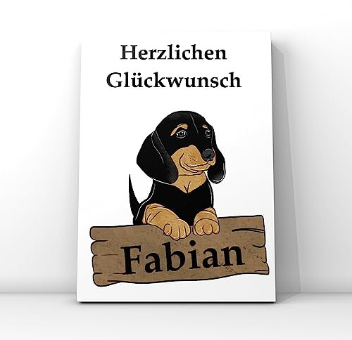 Geburtstagskarte Hund personalisiert//Geburtstagskarte Dackel (Klappkarte)