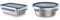 Emsa Clip & Close Edelstahl Frischhaltedosen Set | Rechteckig 0,5 L & Rund 0,7 L | Blau