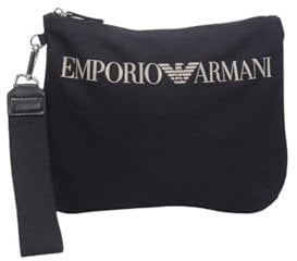 Emporio Armani Unisex Logo Bag Pouch, Navy Blue, One Size