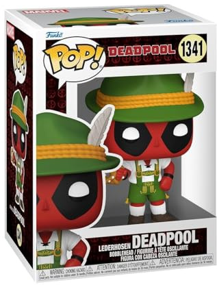 Funko POP! Marvel: Deadpool - German Beer Fest Server (Lederhosen) | Offizielles Superheroes Merch - Vinyl Sammelfigur als Regal Deko - Geschenkidee zum Geburtstag für Fans und Sammler