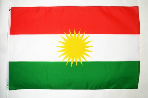 AZ FLAG - Bandiera Kurdistan - 150 x 90 cm in poliestere - Bandiera Kurd con occhielli in ottone incorporati - 80 g