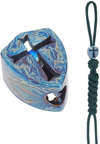 NBEADS Titanium Lanyard mit Kreuz und Europäischen Perlen - Großes Loch, Lose Abstandshalter für EDC-Anhänger, Armband, Zipper Pull und Schmuck Machen