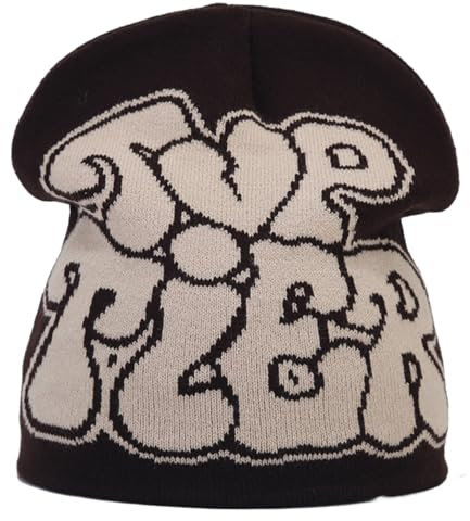 HINGTAT Beanie,Beanies mit Buchstabendruck Beanies, Dünne Slouch Beanie Mütze,Beanie Strickmütze für Damen und Herren, Slouchy Beanies und Strickmützen für Unisex