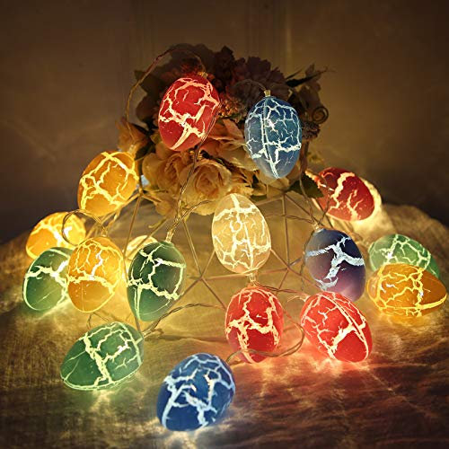 KALAHOL Easter Egg Decorations, Easter Fairy Lights with 10 Colourful Eggs, Powered by Battery, for Kids, Easter Decorations for Party Home Decor (7FT)