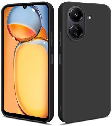 HSP Hülle für Xiaomi Redmi 13C [Staubabweisend] Handyhülle | Premium TPU Silikon Case Schutzhülle | Kratzfest Stoßfest Fallschutz | Kameraschutz Displayschutz | Passgenau Dünn Matt | Schwarz