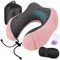 Almohada de Viaje para Cuello Viscoelástica de Espuma Memoria, Cómoda para la Cervical, Ortopédica Soporte de Nuca para Viajar Coche Avión Bus con Máscara de Ojos, Tapones y Bolsa