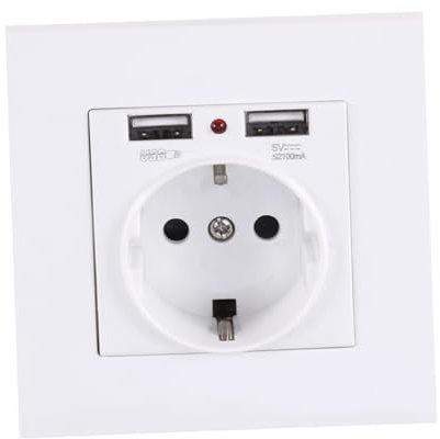 Uonlytech 16a Deutscher Wandsteckdose Mit Usb Doppelte Usb-ladeanschlüsse Feuerfester Pc Und Weiße Einbausteckdose Für Zuhause Und Büro