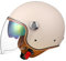 Motorrad 3/4 Helm Männer Frauen Retro Open Face Halbhelm Leder Vintage Klassische Erwachsene Jet Helm für Roller Cruiser Moped DOT/ECE Genehmigt,Beige,S