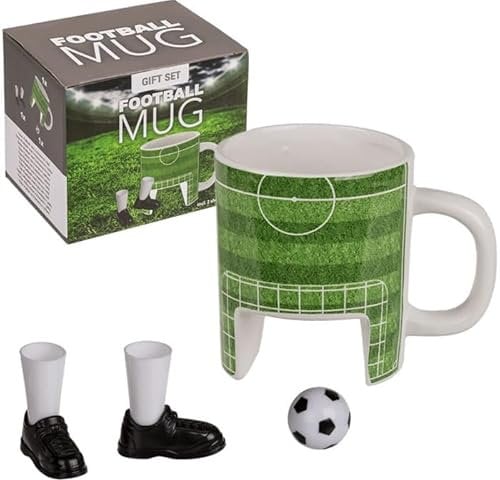 Inevitable Party Football Mug Gift Set With Finger Boots | Function Office Gadget | Funny Ceramic Coffee Mug | Fun Gift for Men