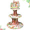 Zopeal Safari Baby Shower Decorations Cupcake Stand Jungle Animal Birthday Cupcake Holder 3 Tiers Pink Floral Wild One Dessert Tower For Kids Jungle Theme Party Supplies